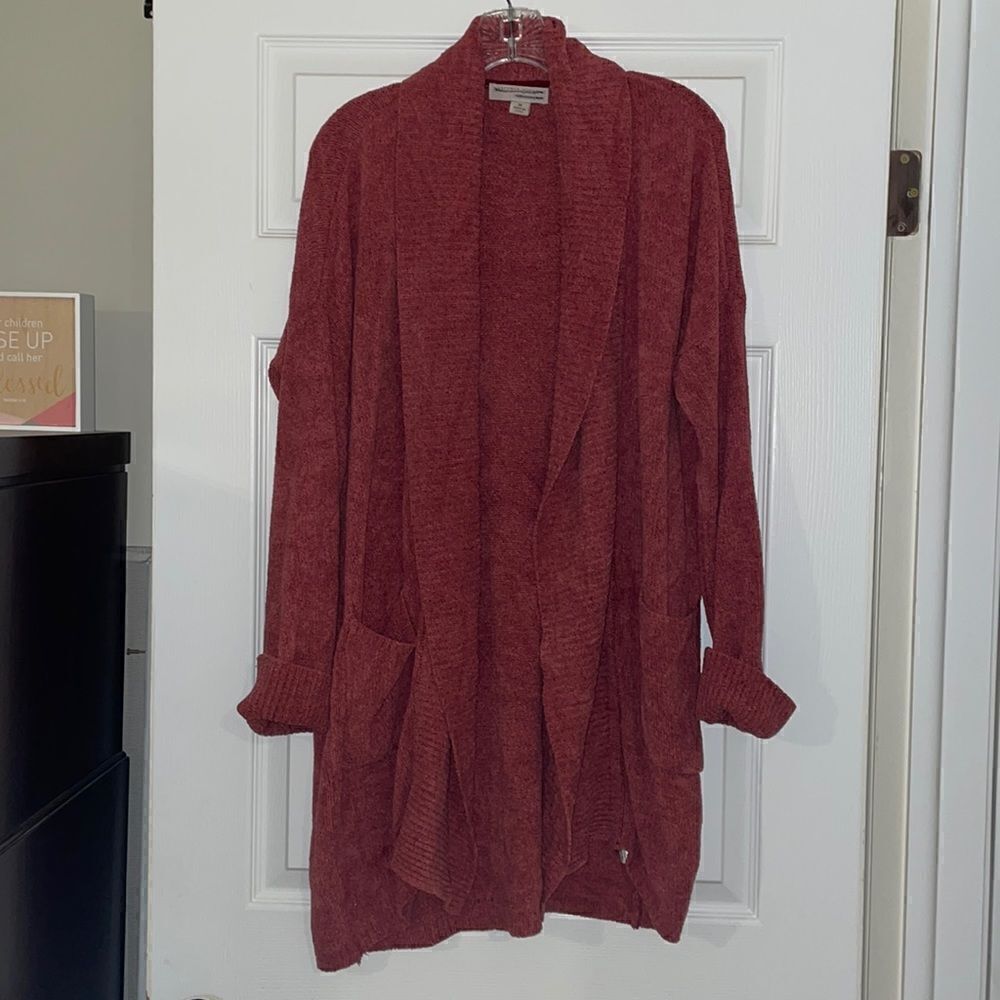 Barefoot Dreams Cozy Chic Lite Terra Cotta Open Cardigan